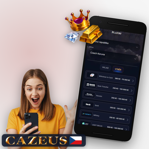 Cazeus Casino výběr výher – pokladna s kartou, e-peněženkou a kryptoměnami